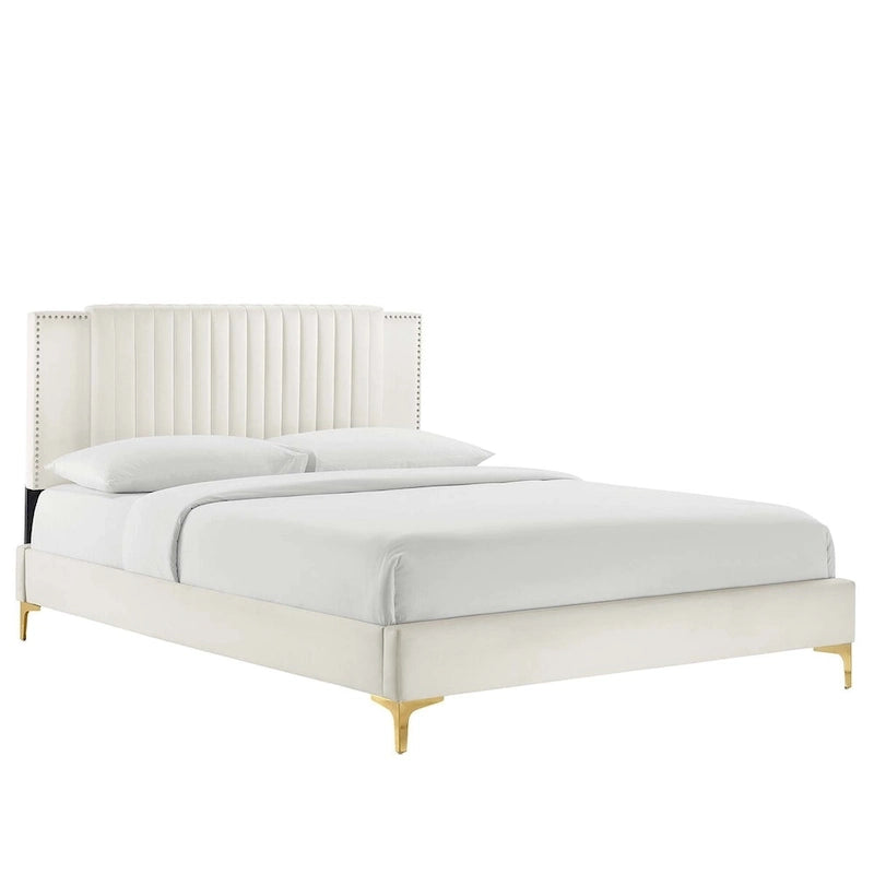 Channel Tufted Performance Velvet Full Platform Bed