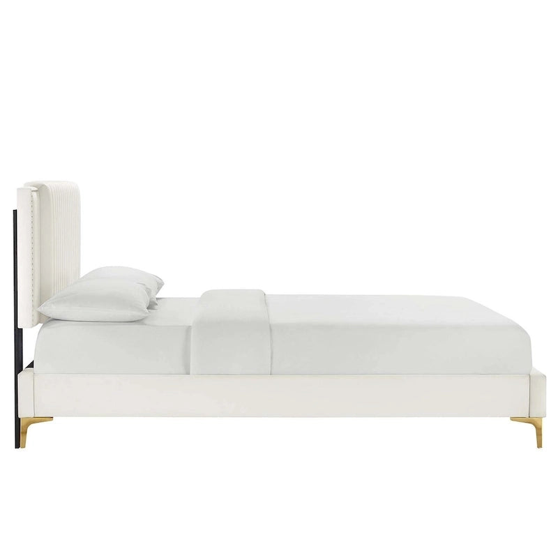 Channel Tufted Performance Velvet Full Platform Bed