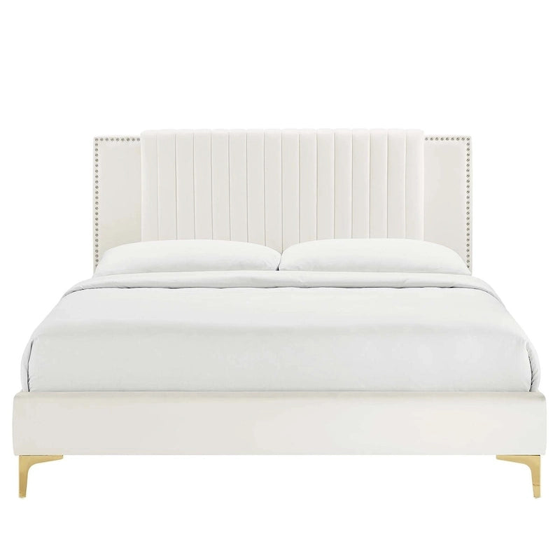 Channel Tufted Performance Velvet Full Platform Bed