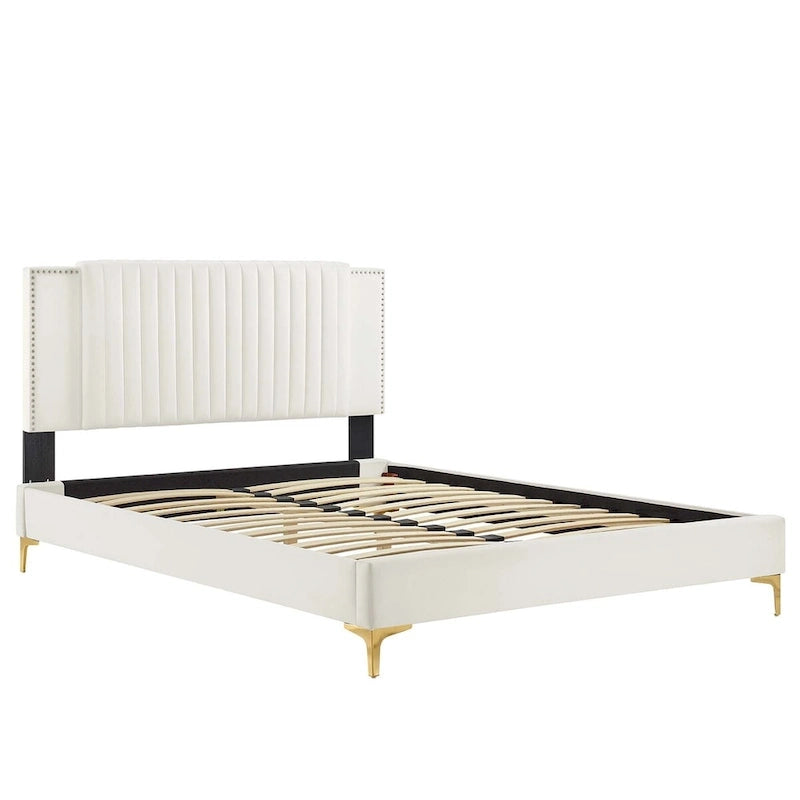 Channel Tufted Performance Velvet Full Platform Bed