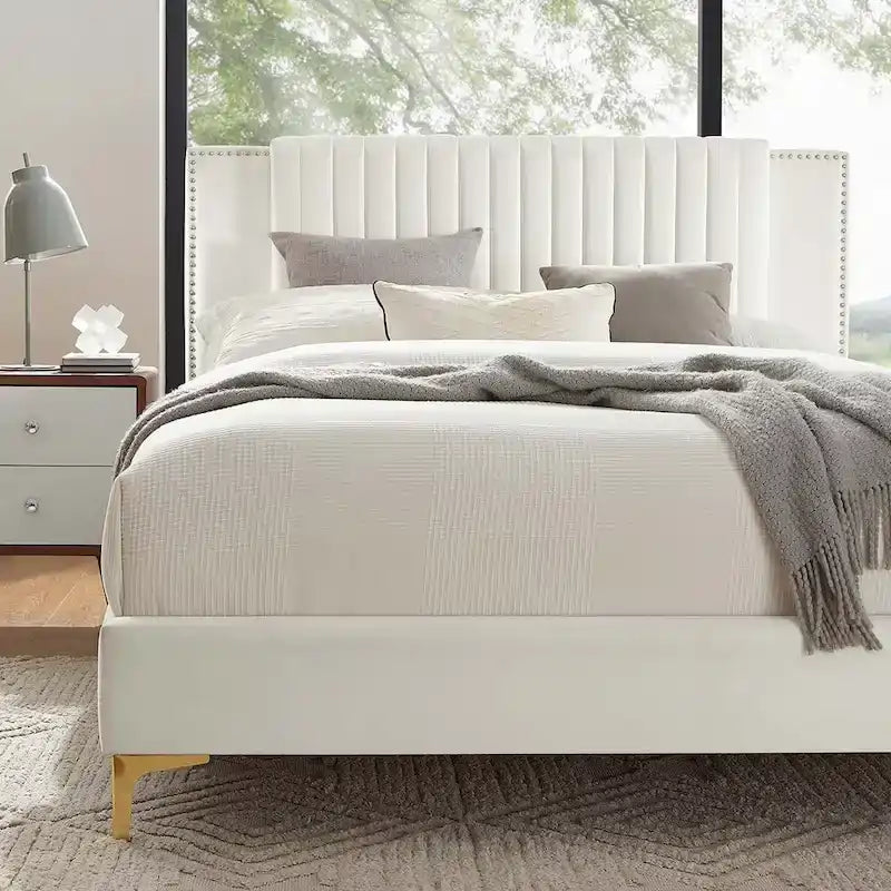 Channel Tufted Performance Velvet Full Platform Bed