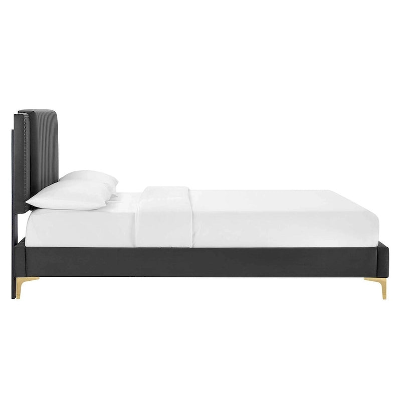 Channel Tufted Performance Velvet Full Platform Bed
