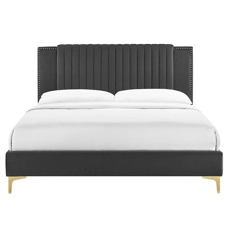 Channel Tufted Performance Velvet Full Platform Bed