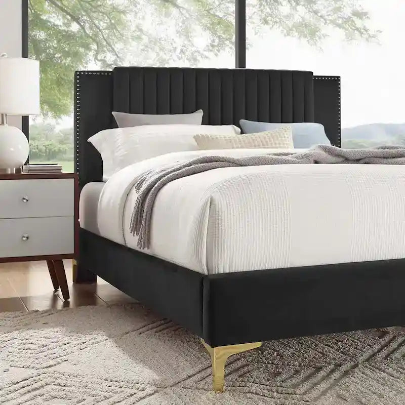 Channel Tufted Performance Velvet Full Platform Bed