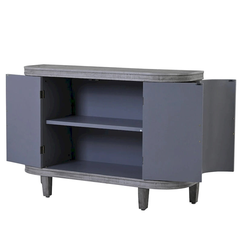 Accent Storage Cabinet Sideboard Wooden Cabinet with Antique Pattern Doors for Hallway, Entryway, Living Room, Bedroom