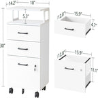 Caisson de classement roulant à 3 tiroirs - 6.3P x 30.12L x 21.65H