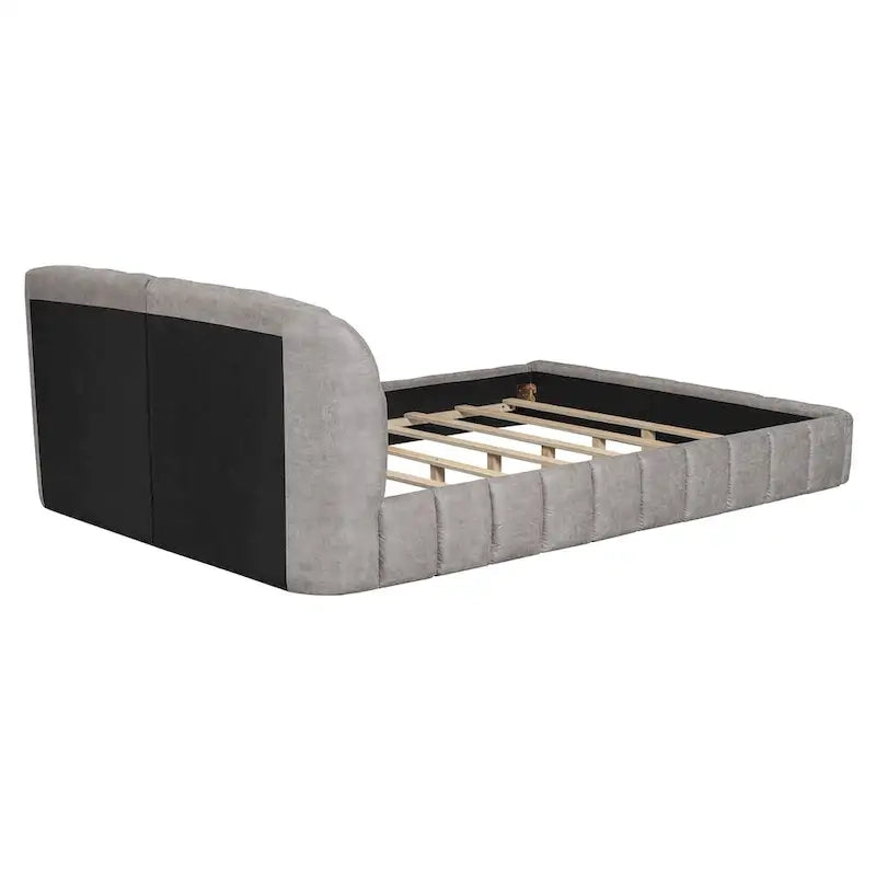 Queen Size Upholstered Platform Bed with Thick Fabric